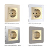 Розетка с заземлением и шторками (шампань рифленый) W1171110 фото 4 &mdash; Multielectrika