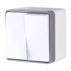 Werkel Gallant Белый Выключатель двухклавишный влагозащищенный Gallant (белый) WL15-03-02 &mdash; Multielectrika