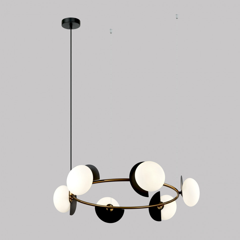 Умный подвесной светильник 70150/6 черный/латунь Smart фото 1 &mdash; Multielectrika