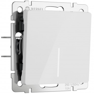 Выключатель одноклавишный с подсветкой (белый акрил) W1110141 &mdash; Multielectrika