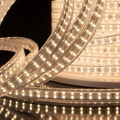 Светодиодная лента 220 В 18 Вт/м 180 Led/м 2835 IP65, дневной белый 4200К, 50 м Лента светодиодная 220V 18W 180Led 2835 двухрядная IP65 дневной белый, 50 м &mdash; Multielectrika