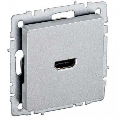 Розетка HDMI IEK Brite РHDMI-0-БрА алюминий — Multielectrika