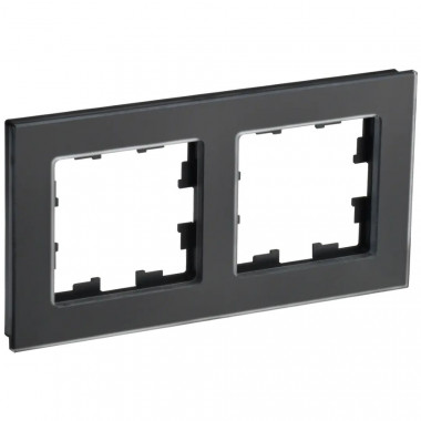 Рамка на 2 поста IEK Brite РУ-2-2-Бр стекло черный матовый — Multielectrika