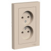Розетка двойная Systeme Electric AtlasDesign без заземления, в сборе, 16А, песочный фото 1 — Multielectrika