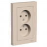 Розетка двойная Systeme Electric AtlasDesign без заземления, в сборе, 16А, песочный