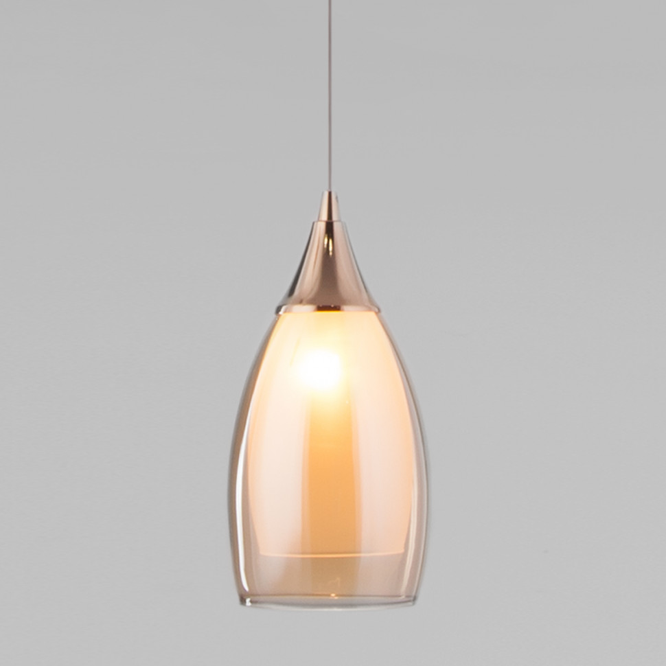 Подвесной светильник со стеклянным плафоном 50085/1 золото фото 1 — Multielectrika