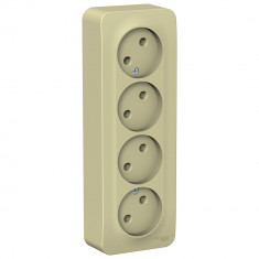 Розетка 4-ая Systeme Electric Blanca без заземления, бежевая 16А &mdash; Multielectrika
