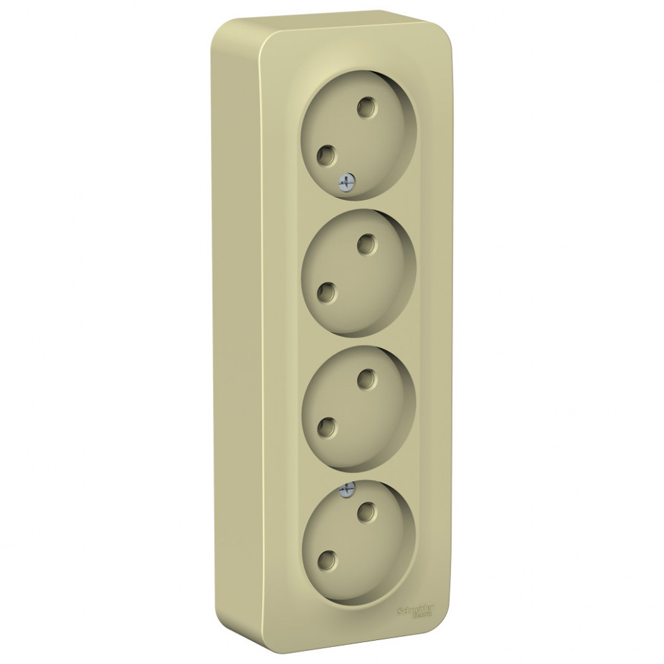 Розетка 4-ая Systeme Electric Blanca без заземления, бежевая 16А фото 1 — Multielectrika