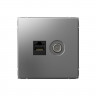 Розетка TV+RJ-45 Systeme Electric ArtGallery кат. 5Е, сталь