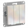 Выключатель трехклавишный Schneider Electric Atlas Design жемчуг