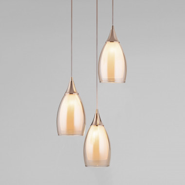 Подвесной светильник со стеклянным плафонами 50085/3 золото — Multielectrika