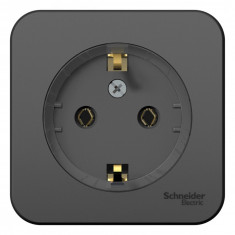 Розетка силовая Systeme Electric Blanca антрацит 16 А (тонкая) &mdash; Multielectrika