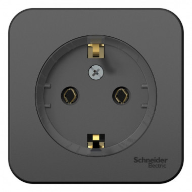 Розетка силовая Systeme Electric Blanca антрацит 16 А (тонкая) — Multielectrika