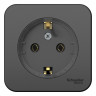 Розетка силовая Systeme Electric Blanca антрацит 16 А (тонкая)