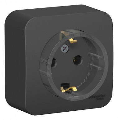 Розетка силовая Systeme Electric Blanca антрацит 16 А (тонкая) — Multielectrika
