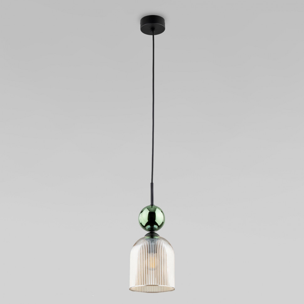 Подвесной светильник со стеклянным плафоном 11146  Sophia Green Cognac фото 1 &mdash; Multielectrika