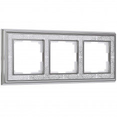 Рамка на 3 поста (хром/белый) WL77-Frame-03 &mdash; Multielectrika