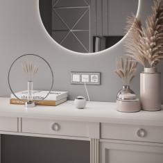 Рамка на 3 поста (хром/белый) WL77-Frame-03 &mdash; Multielectrika