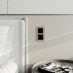 Сенсорный выключатель двухклавишный с подсветкой (черный) W4522008 &mdash; Multielectrika