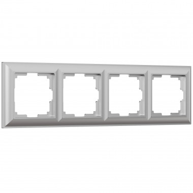 Рамка из поликарбоната на 4 поста Fiore серебряный W0042206 — Multielectrika