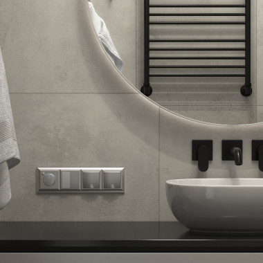 Рамка из поликарбоната на 4 поста Fiore серебряный W0042206 &mdash; Multielectrika