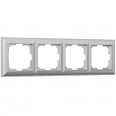 Рамка из поликарбоната на 4 поста Fiore серебряный W0042206 &mdash; Multielectrika