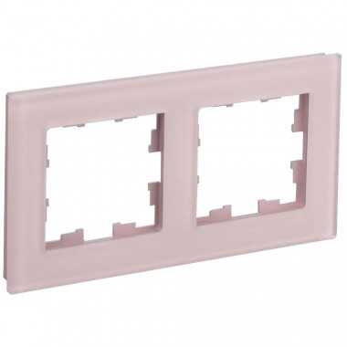 Рамка на 2 поста IEK Brite РУ-2-2-Бр стекло розовый матовый — Multielectrika