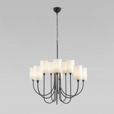 Умная подвесная люстра с тканевыми абажурами 60164/10 черный — Multielectrika