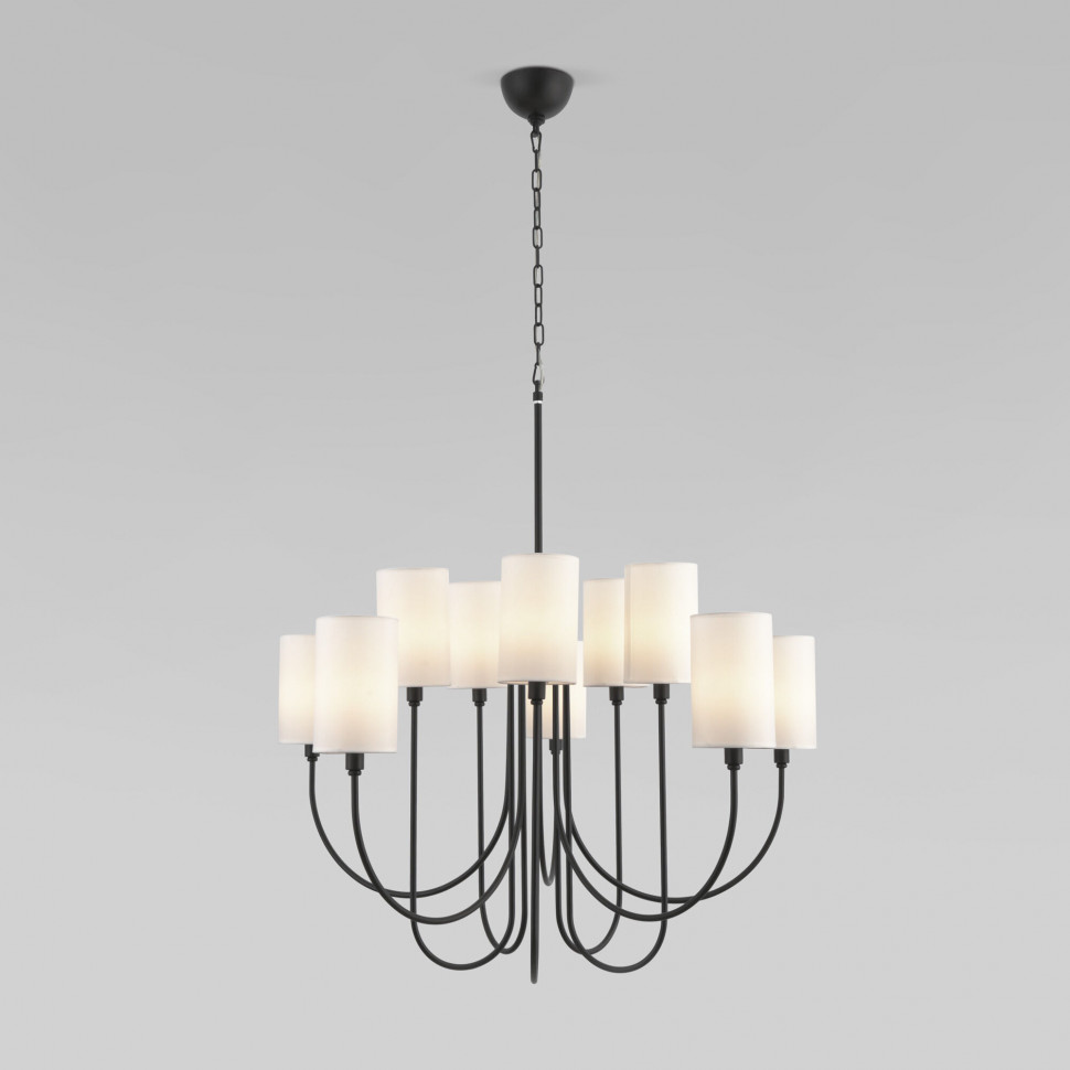 Умная подвесная люстра с тканевыми абажурами 60164/10 черный фото 1 &mdash; Multielectrika