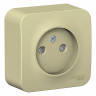 Розетка силовая Systeme Electric Blanca без заземления, со шторками, бежевая 16А