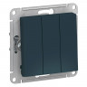 Выключатель трехклавишный Schneider Electric Atlas Design изумруд