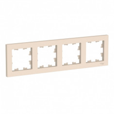 Рамка Schneider Electric Atlas Design на 4 поста, бежевая &mdash; Multielectrika