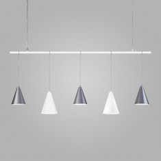 Подвесной светильник с конусными плафонами 50088/5 белый/серебро &mdash; Multielectrika