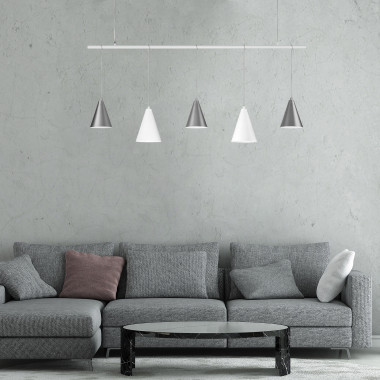 Подвесной светильник с конусными плафонами 50088/5 белый/серебро — Multielectrika