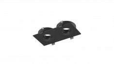 Корпус светильника встраиваемый, серия COMBO 2, двойной, квадратный, черный, COMBO-2S2-BL &mdash; Multielectrika