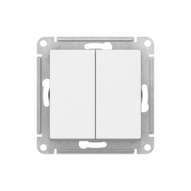 Переключатель двухклавишный Systeme Electric AtlasDesign 10А, лотос — Multielectrika