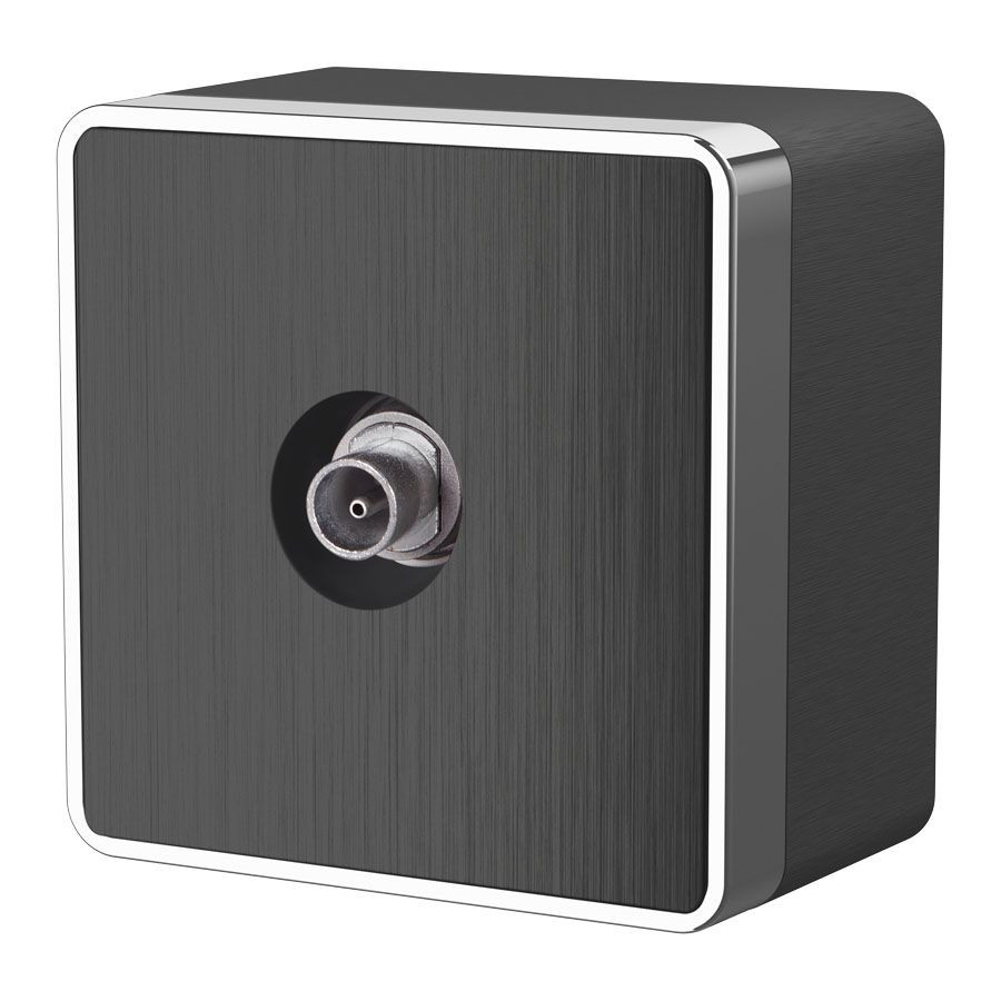 ТВ-розетка оконечная Gallant графит рифленый W5083004 фото 1 &mdash; Multielectrika