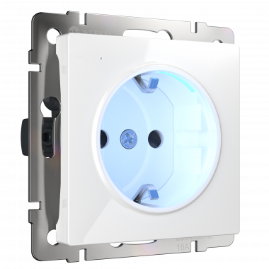 Розетка с подсветкой (белая) W1171401 &mdash; Multielectrika