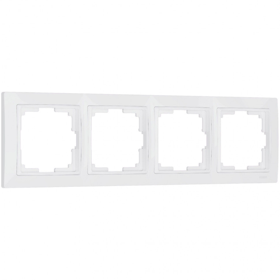 Рамка из поликарбоната на 4 поста Snabb Basic белый W0042001 фото 1 &mdash; Multielectrika