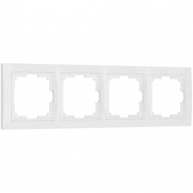 Рамка из поликарбоната на 4 поста Snabb Basic белый W0042001 &mdash; Multielectrika