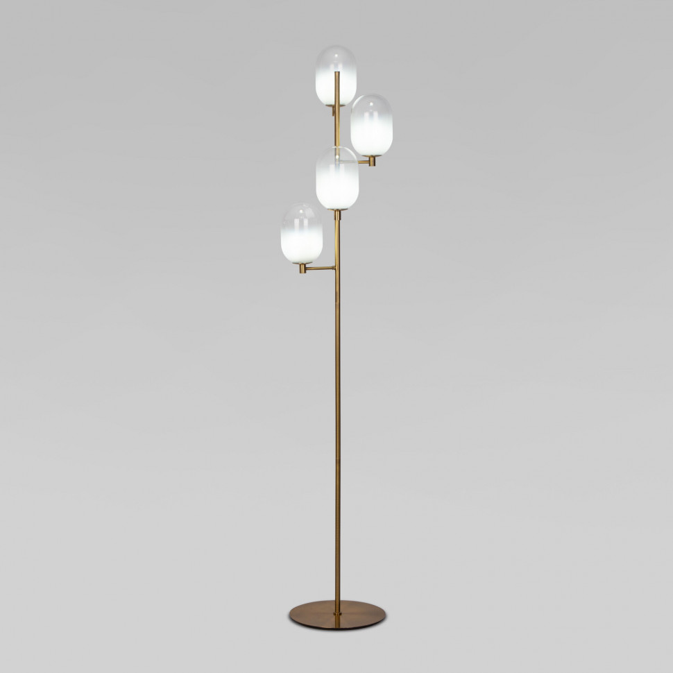 Напольный светильник со стеклянными плафонами 01161/4 латунь фото 1 &mdash; Multielectrika