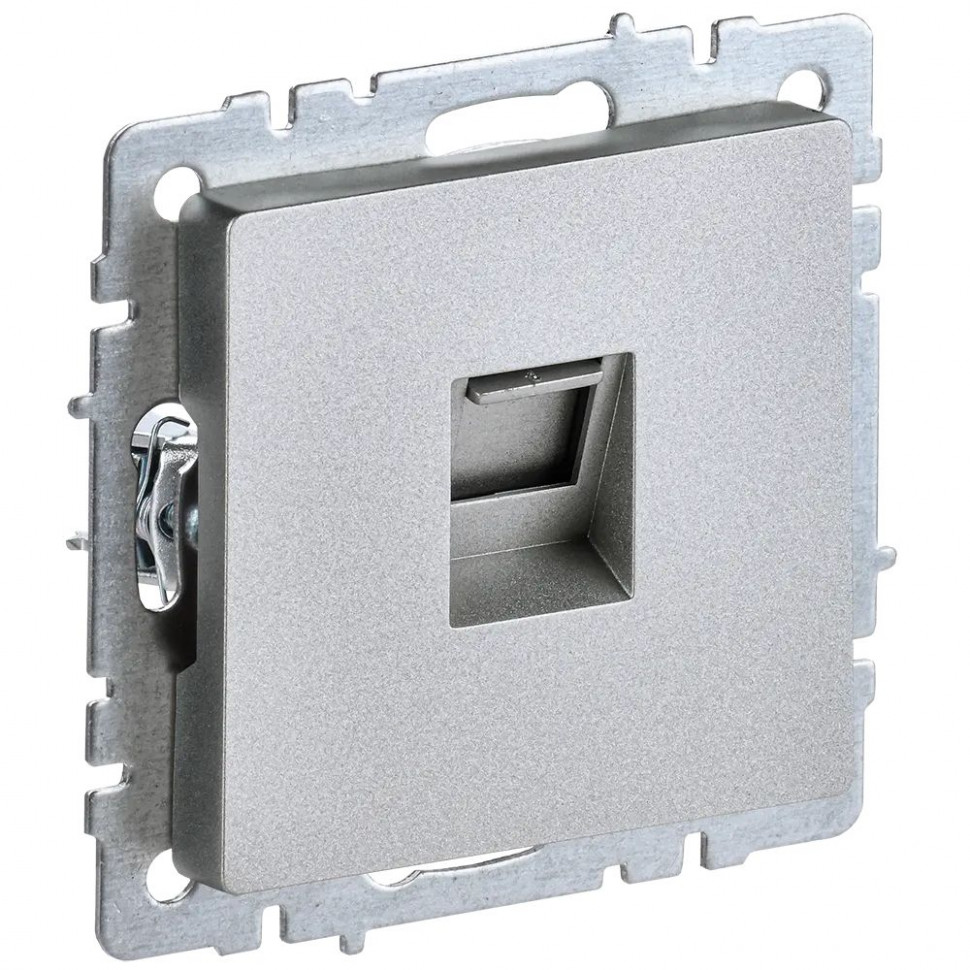 Розетка компьютерная RJ45 кат.6 IEK Brite РК11-БрА алюминий фото 1 — Multielectrika Розетка компьютерная RJ45 кат.6 IEK Brite РК11-БрА алюминий фото 1 — Multielectrika