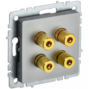 Аудиорозетка 4-местная IEK Brite РА10-БрС сталь — Multielectrika