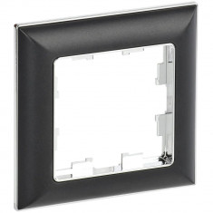 Рамка на 1 пост IEK Brite РУ-1-Бр хром/черный &mdash; Multielectrika