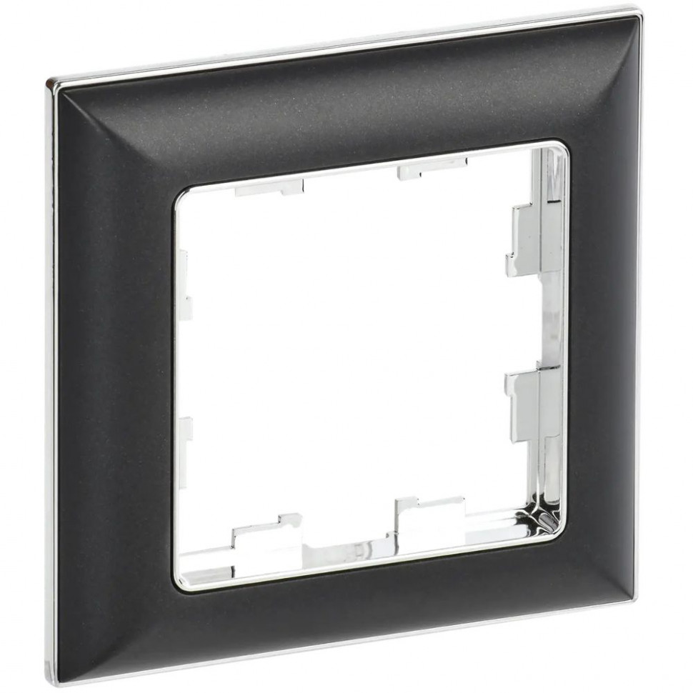Рамка на 1 пост IEK Brite РУ-1-Бр хром/черный фото 1 — Multielectrika