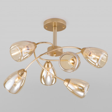 Потолочная люстра со стеклянными плафонами 30168/6 матовое золото — Multielectrika