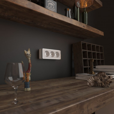 Розетка тройная с заземлением и шторками Gallant белая W5073101 — Multielectrika