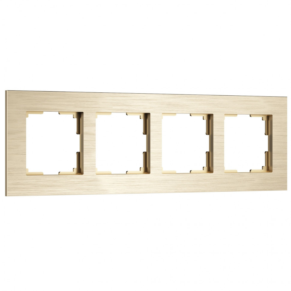 Рамка из металла на 4 поста АluMax шампань алюминий W0043511 фото 1 &mdash; Multielectrika