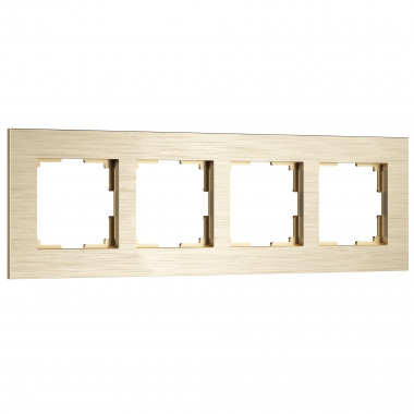 Рамка из металла на 4 поста АluMax шампань алюминий W0043511 &mdash; Multielectrika