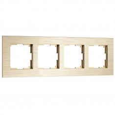 Рамка из металла на 4 поста АluMax шампань алюминий W0043511 &mdash; Multielectrika